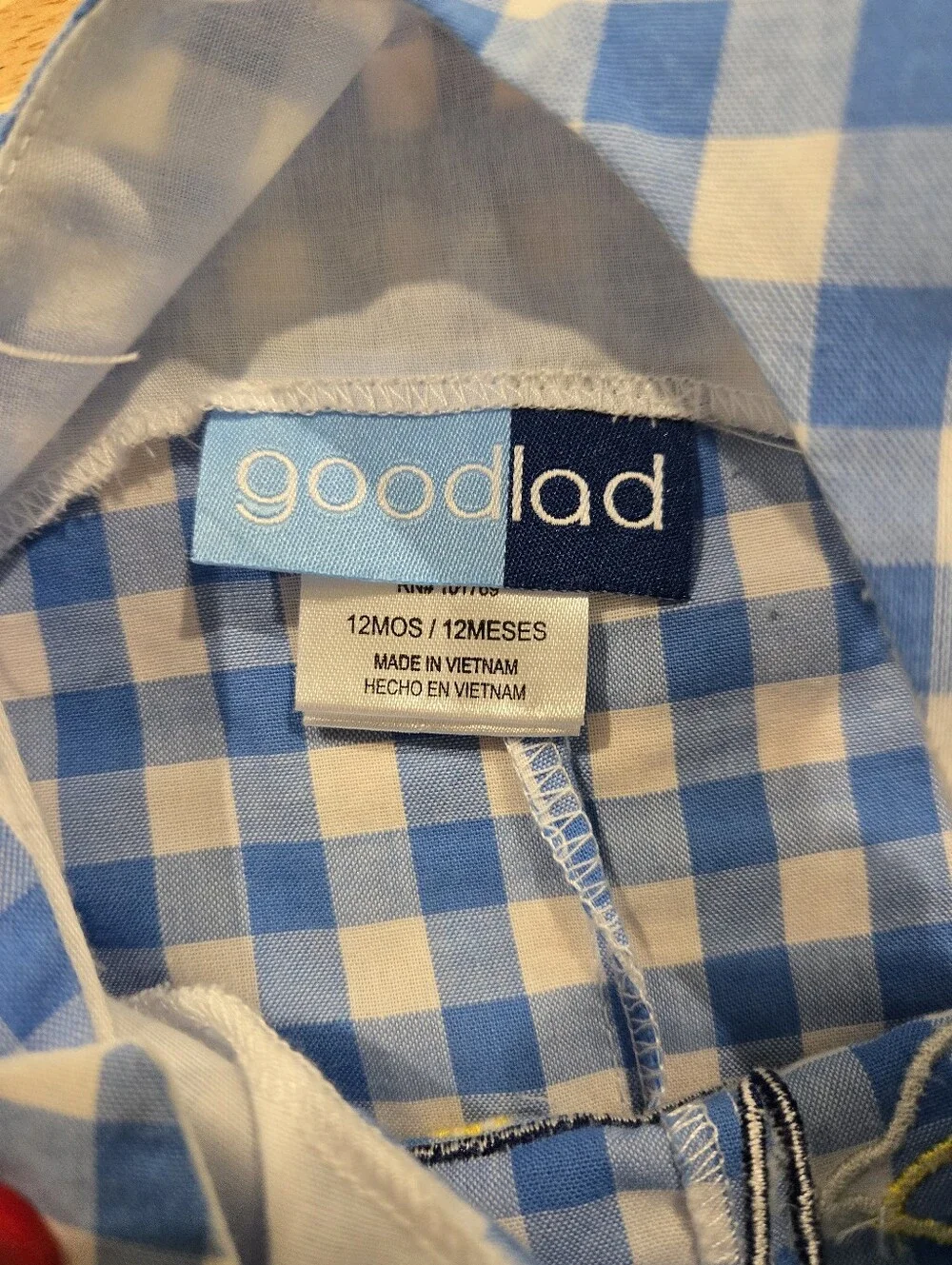 Gingham Baby Boy Romper